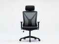 Black High-Back Mesh Swivel Chair with Adjustable Headrest, 26 x 26 x 46-50 in