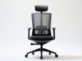 Black Ergonomic Mesh Office Chair with Adjustable Headrest and Lumbar Support, 25.2 x 25.2 x 45.3-49.2 in
