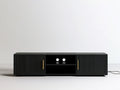Black Fluted TV Stand with Gold Handles, 70.9 x 15.7 x 19.7 in