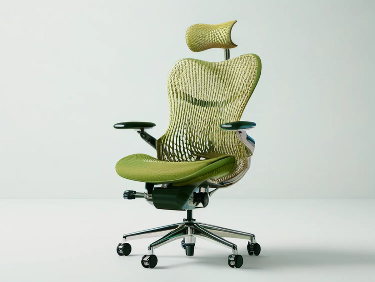 Green and Silver Ergonomic Mesh Office Chair with Headrest, Adjustable Arms and Lumbar Support, 27.5 x 26.5 x 45-52 in