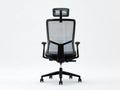 Black Ergonomic Mesh Office Chair with Adjustable Headrest, 25.6 x 25.6 x 45.3-52.8 in