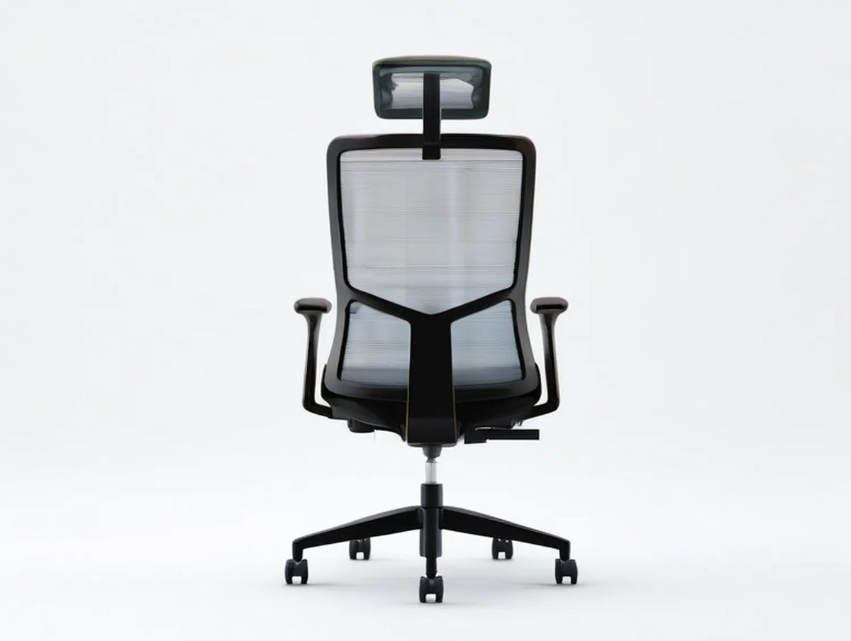 Black Ergonomic Mesh Office Chair with Adjustable Headrest, 25.6 x 25.6 x 45.3-52.8 in