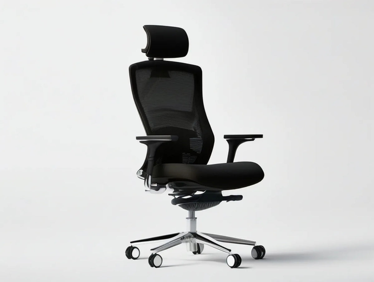 Black Ergonomic High-Back Mesh Office Chair with Headrest, 26.8 x 26.8 x 47.2-51.2 in
