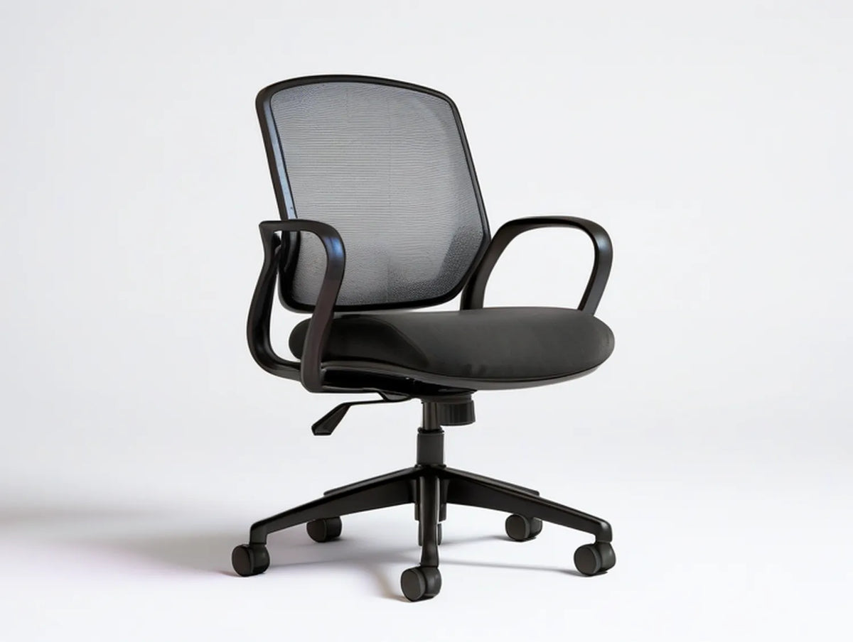 Black Ergonomic Mesh Task Chair with Adjustable Height, 25.6 x 25.6 x 37.4-41.3 in